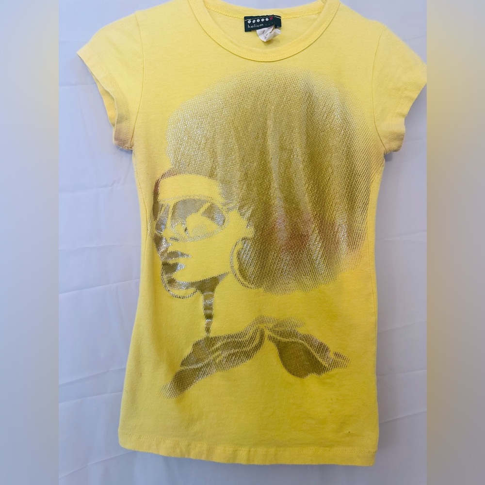 Helium Vintage African America Lady with Glasses, Size S, Pre-Owned, Yellow